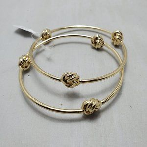 BKE double Celtic knot gold bangle set